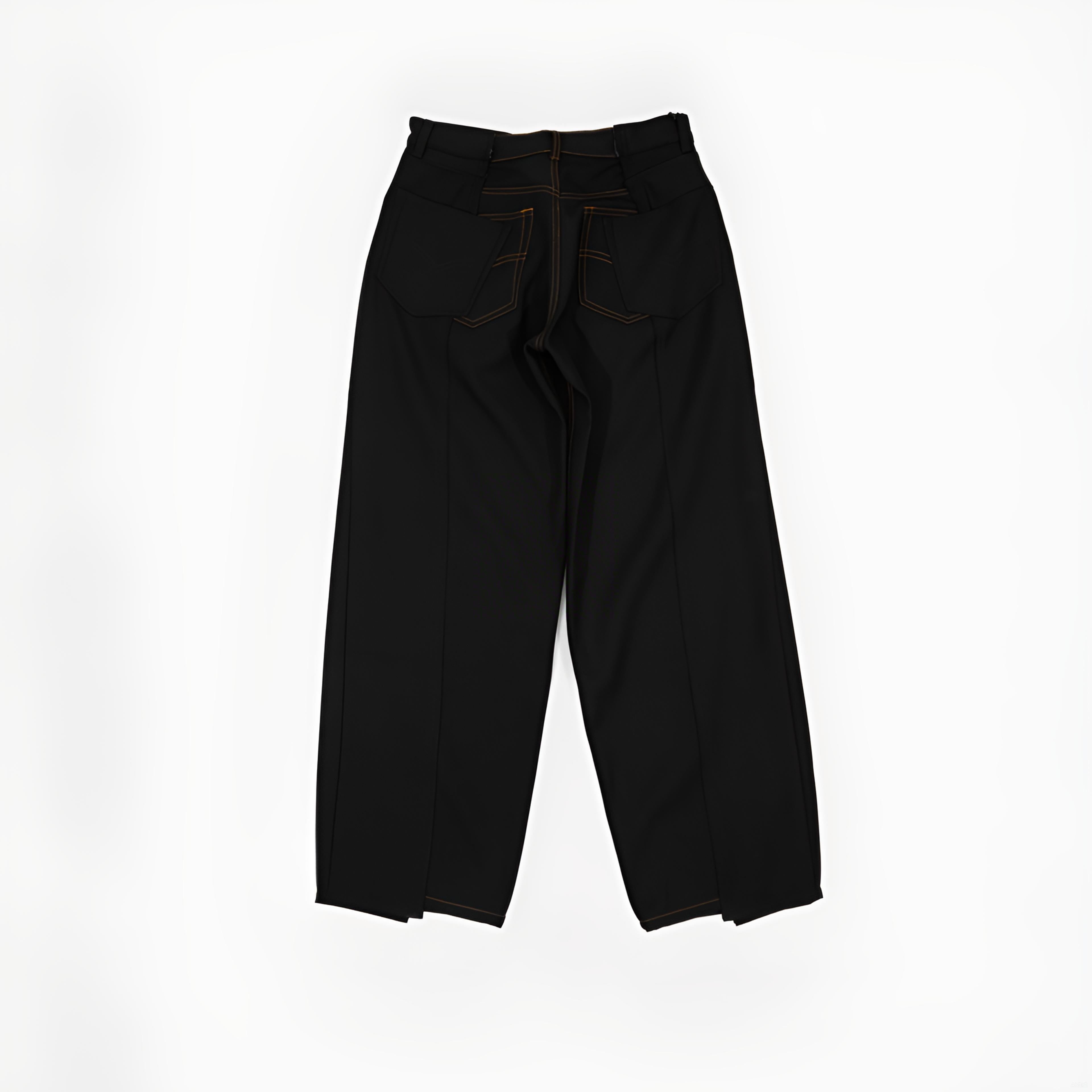 Reconstructed Trousers with Raw Edge