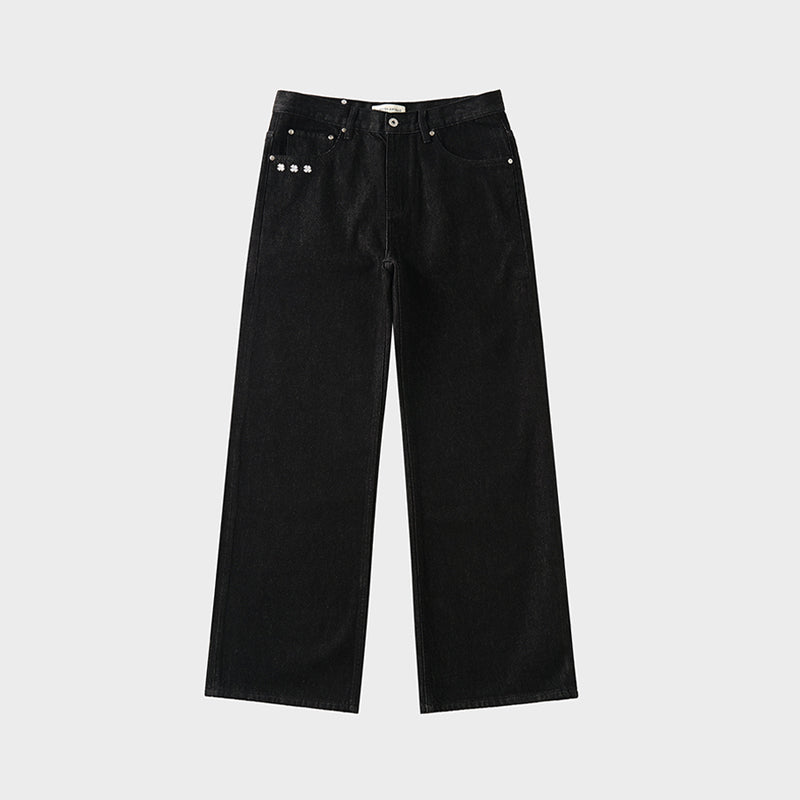 Flared Jeans in Natural Black