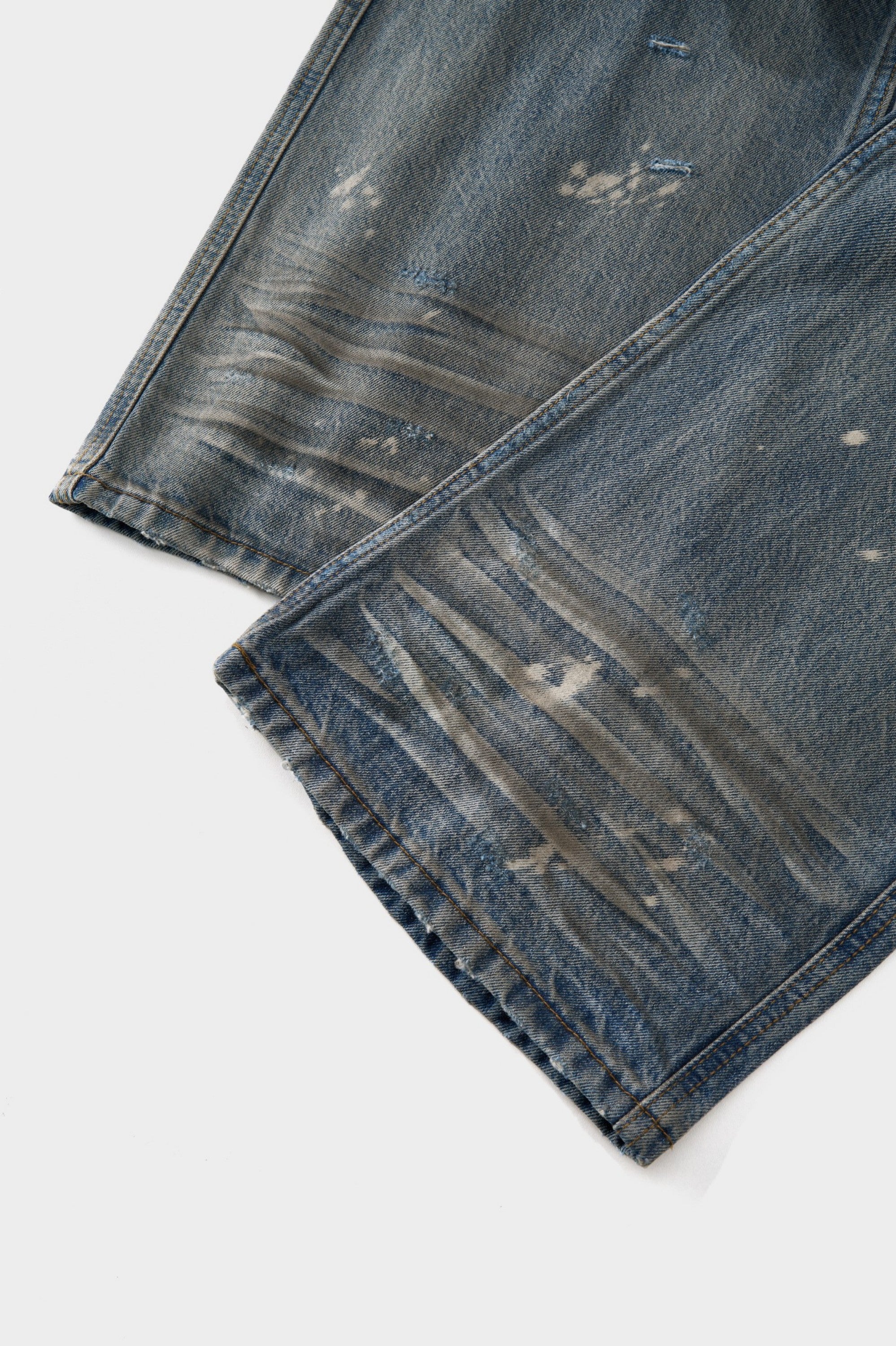 Mud-Dye Distressed Flared Jeans