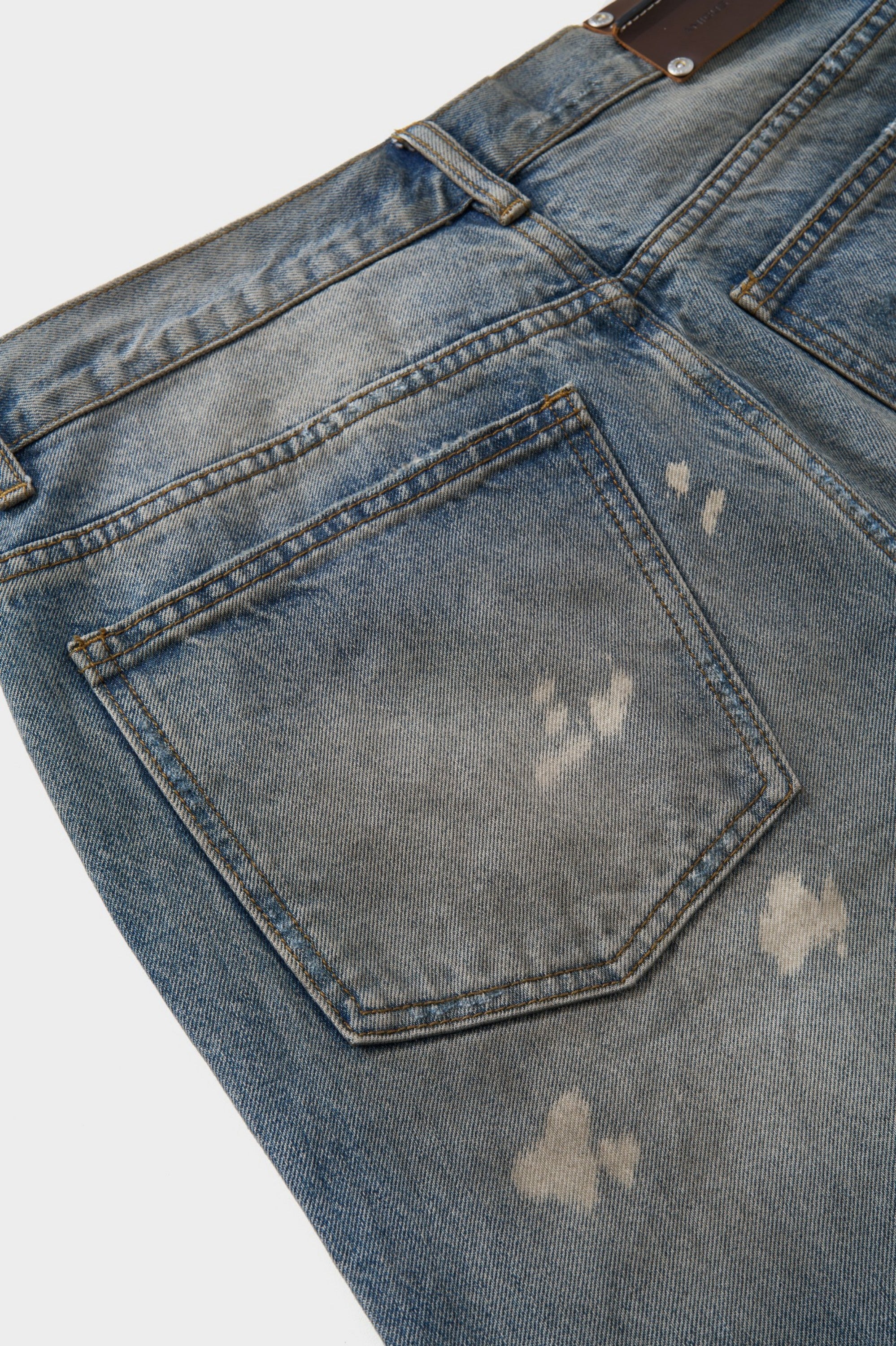 Mud-Dye Distressed Flared Jeans