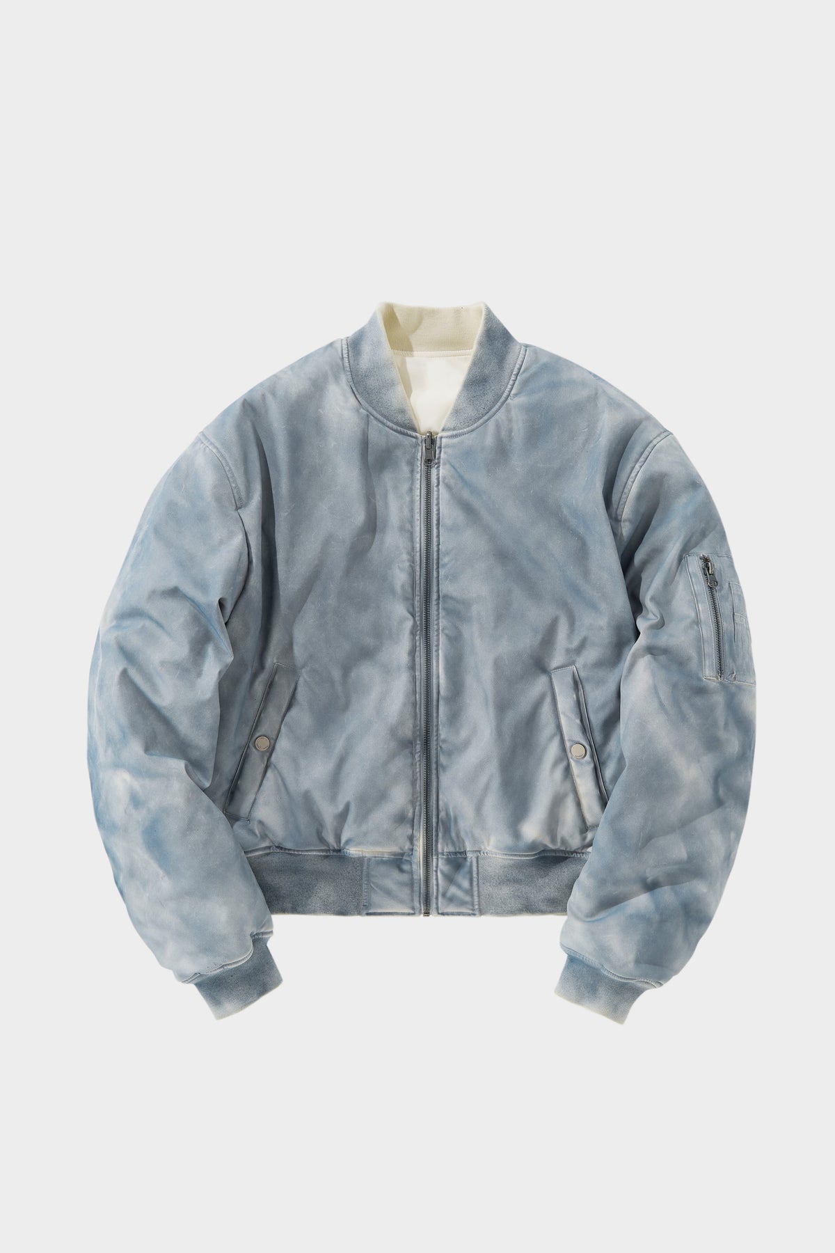 Color Shifting Garment-Dyed MA1 Reversible Bomber Jacket