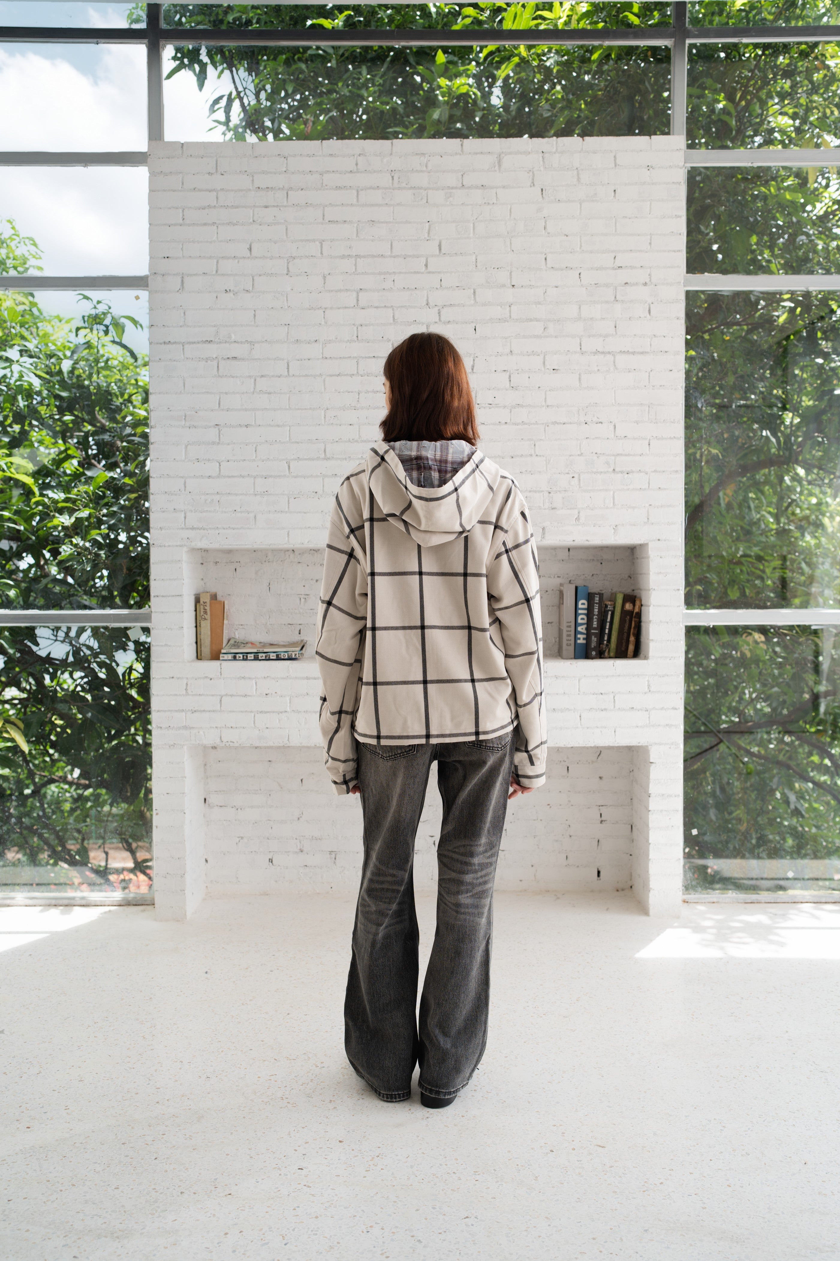 Reversible Plaid Jacket With Removable Hat