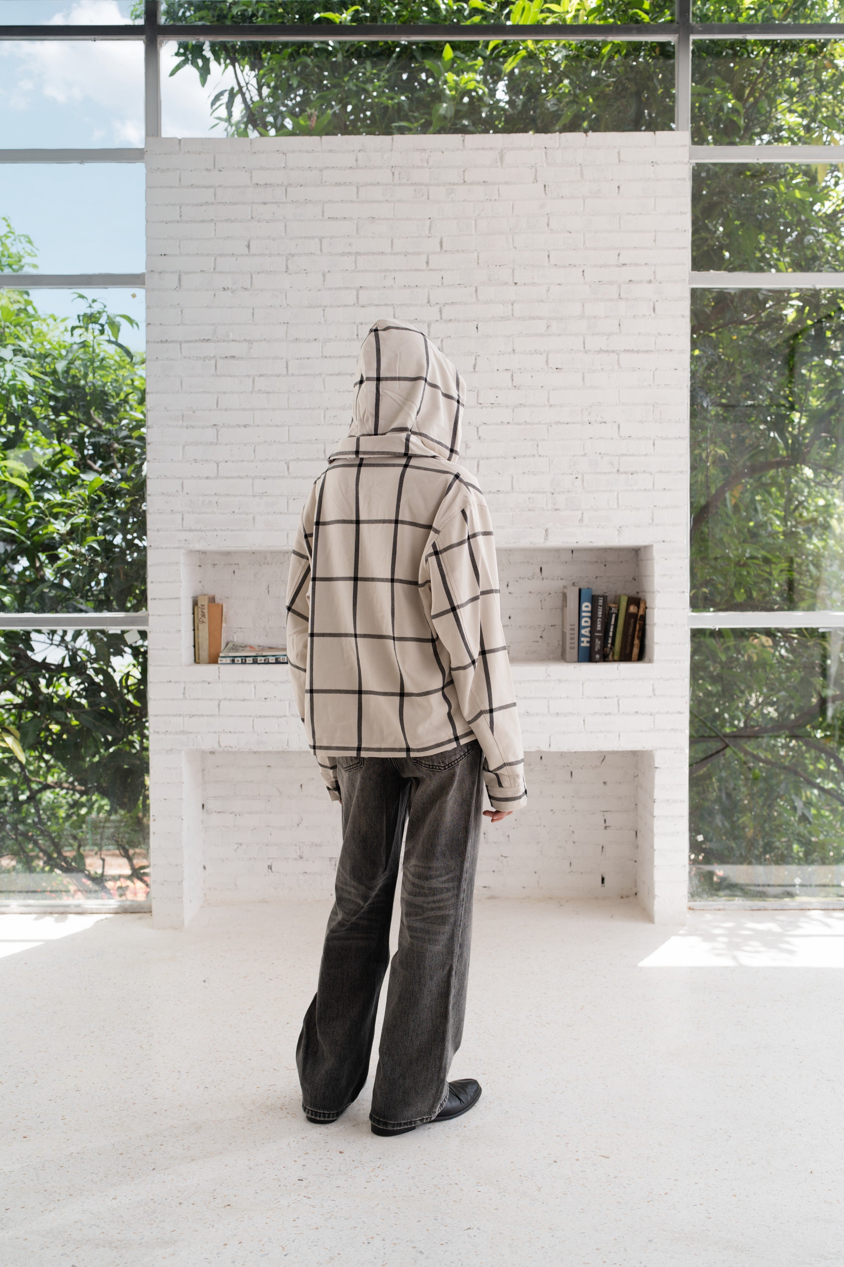 Reversible Plaid Jacket With Removable Hat