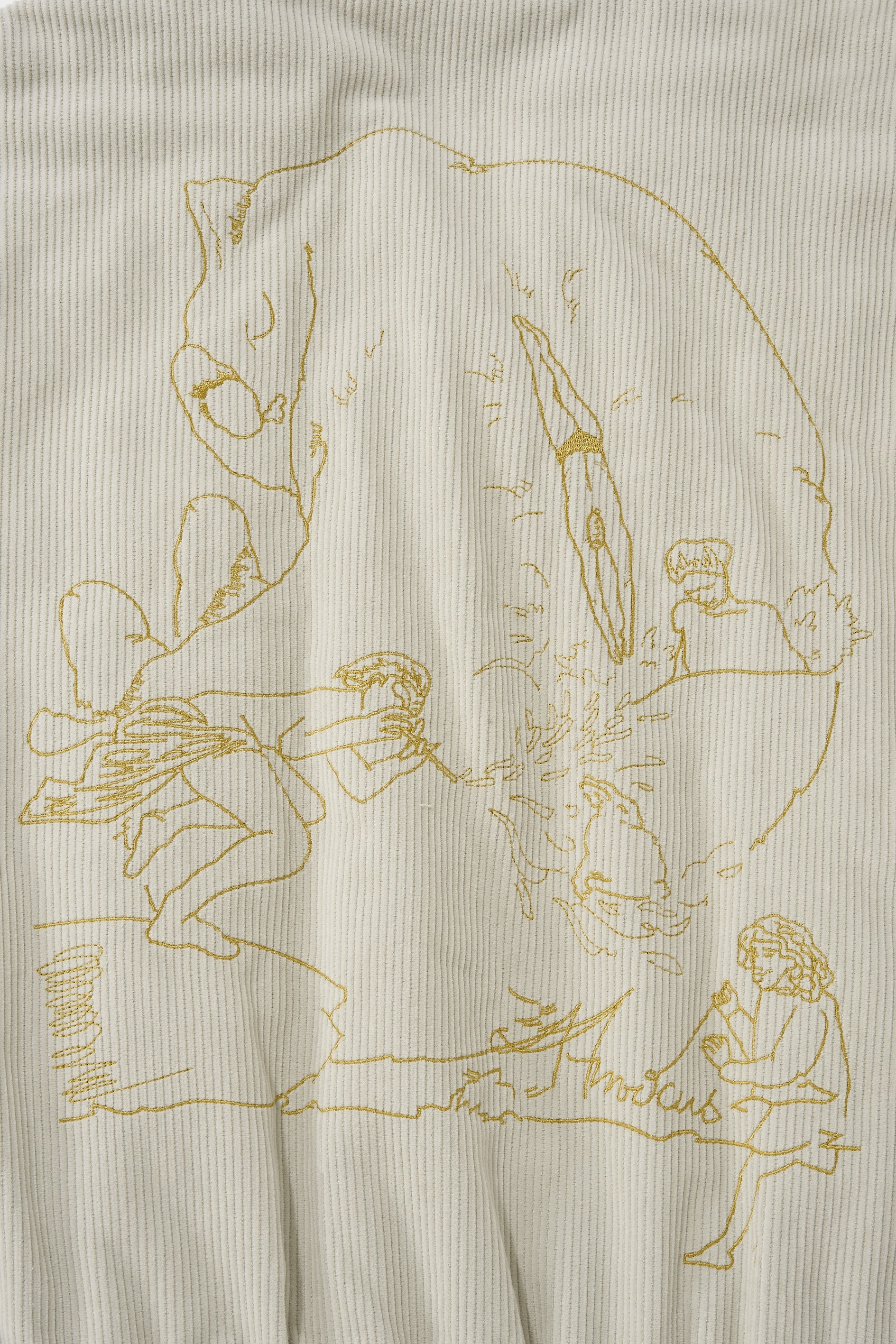 Cat Embroidered Corduroy Jacket