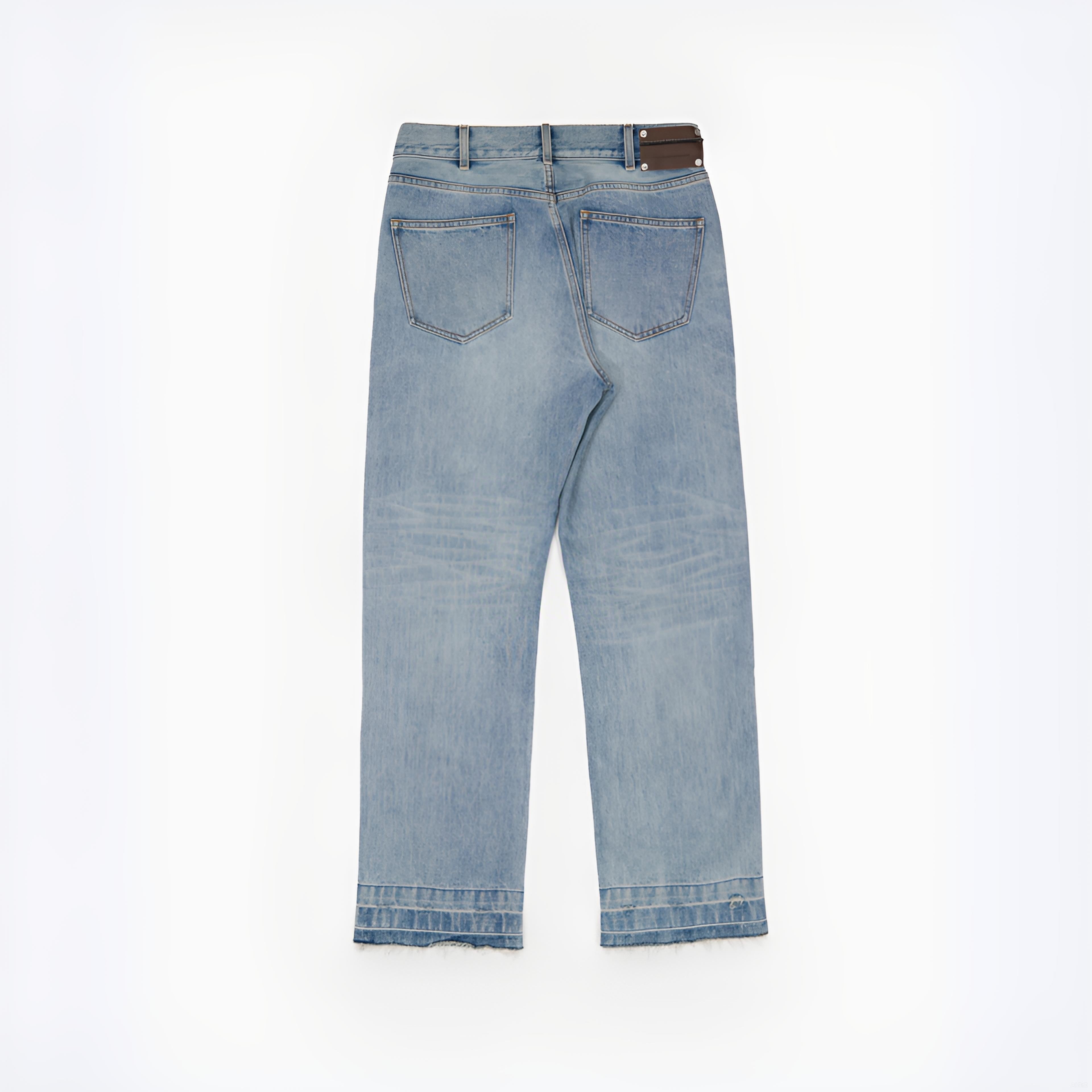Mid-Rise Wide Leg Ripped Jeans