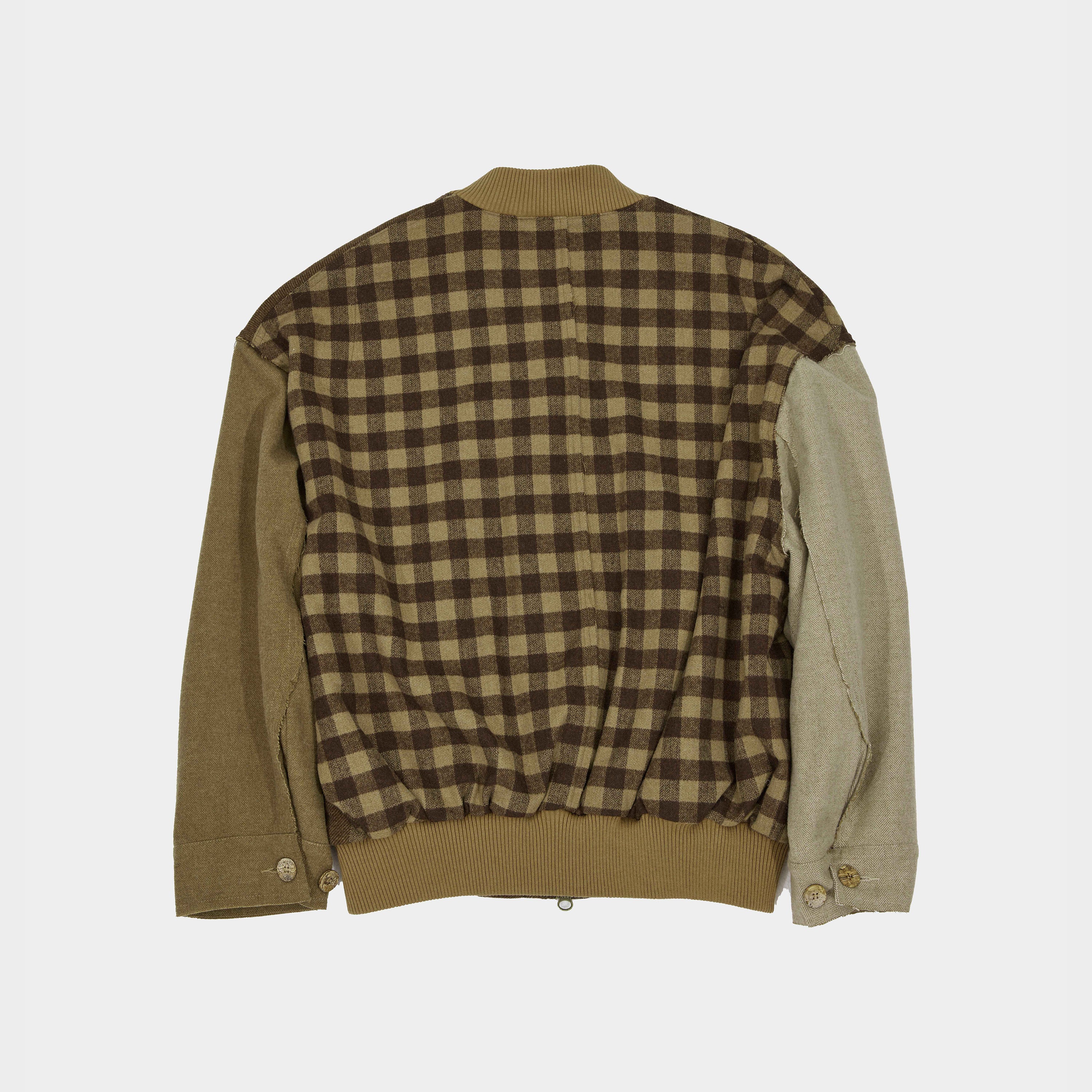 Color-Block Bomber Jacket in Brown Colorway