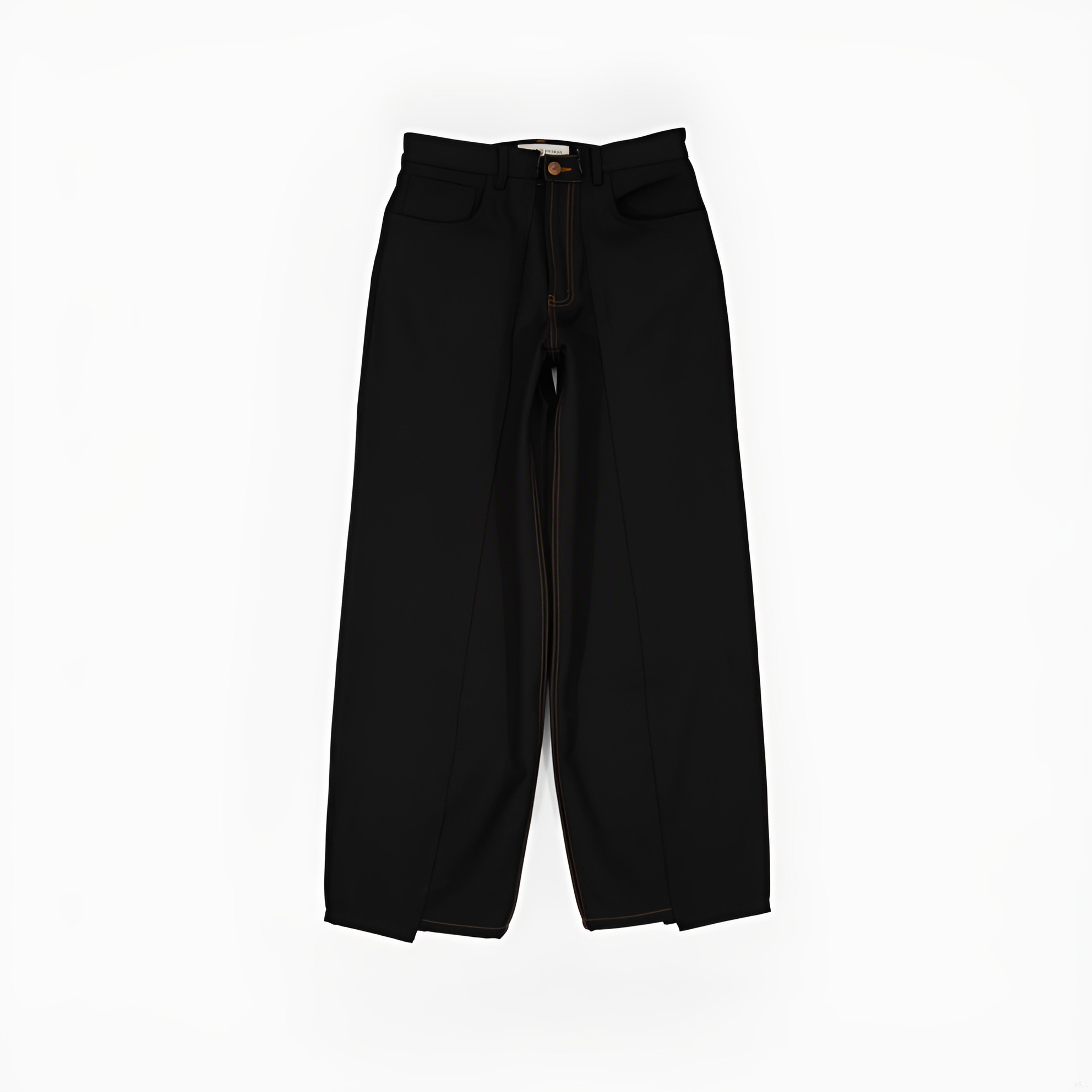 Reconstructed Trousers with Raw Edge