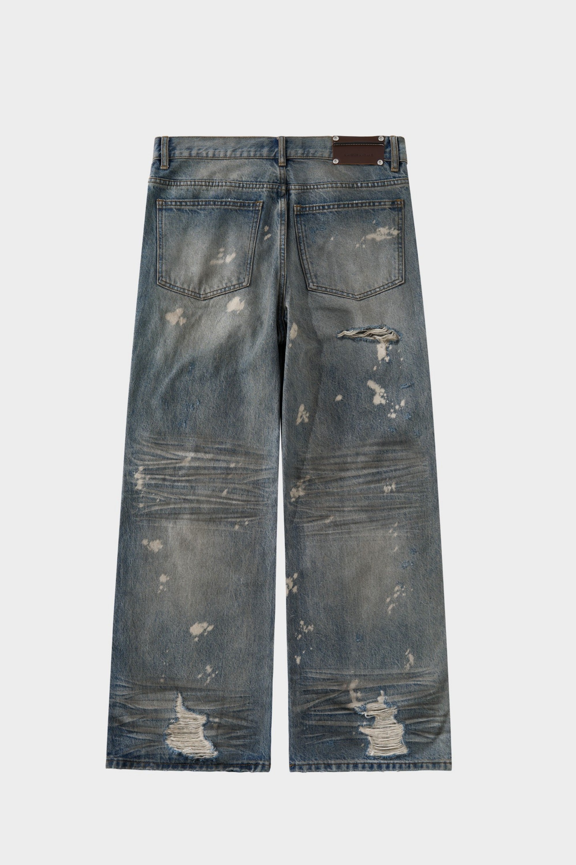 Mud-Dye Distressed Flared Jeans