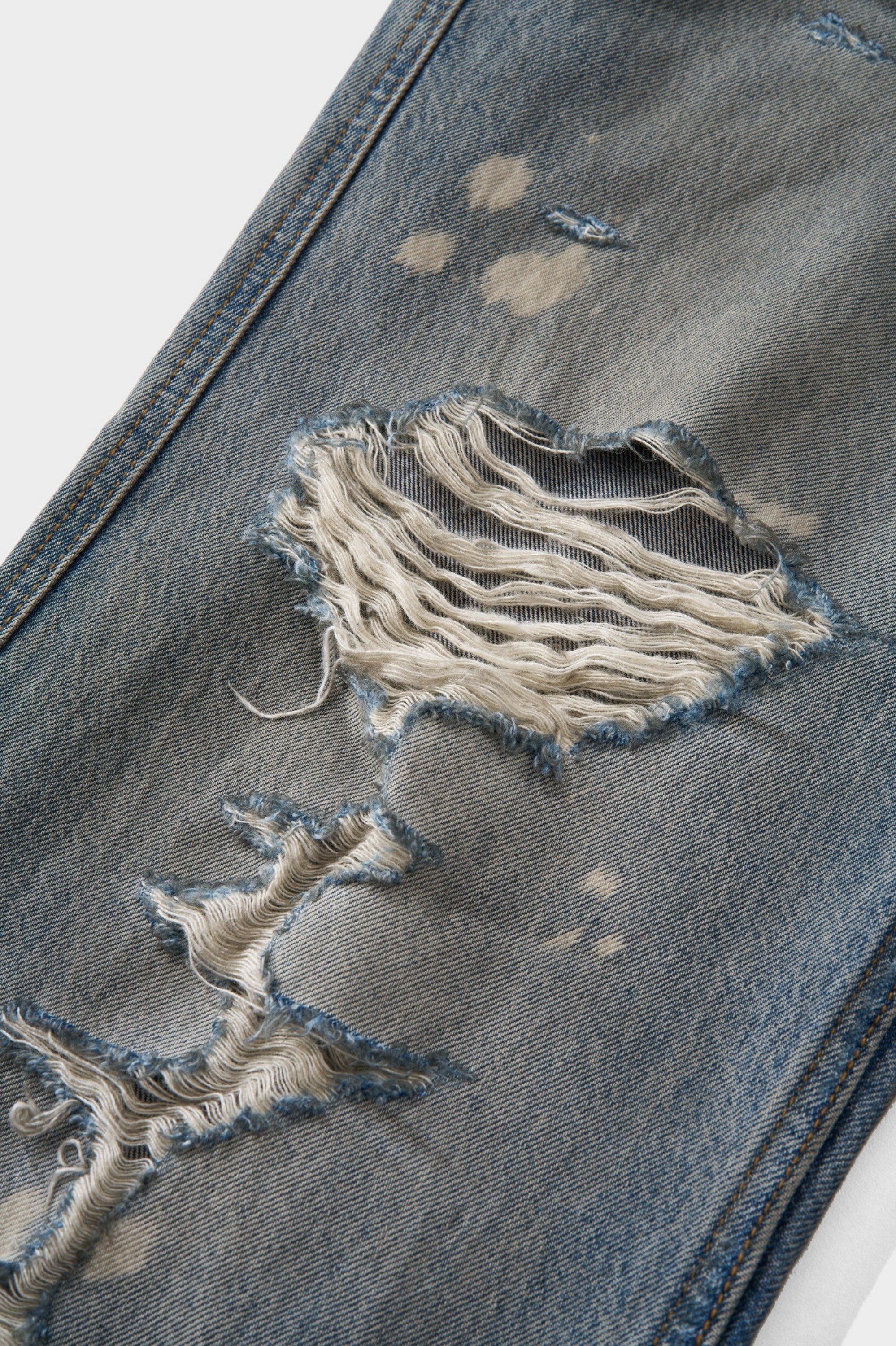 Mud-Dye Distressed Flared Jeans