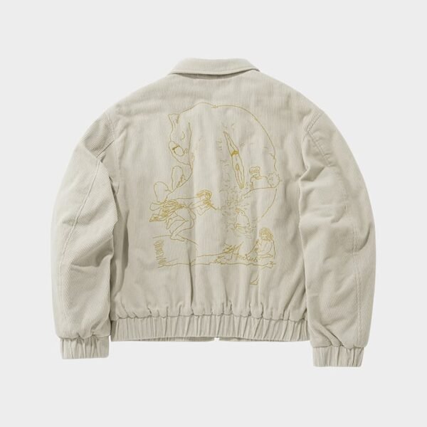 Cat Embroidered Corduroy Jacket