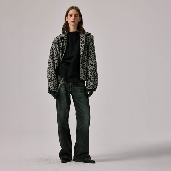 Leopard Print Jacket in Grey - Image 3
