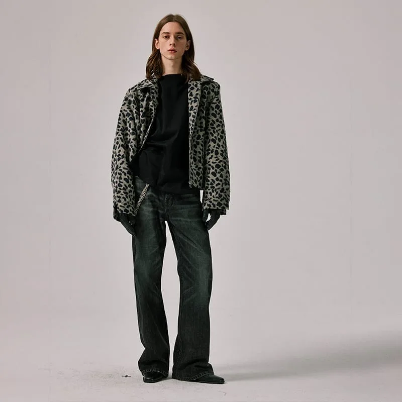 Leopard Print Jacket in Grey