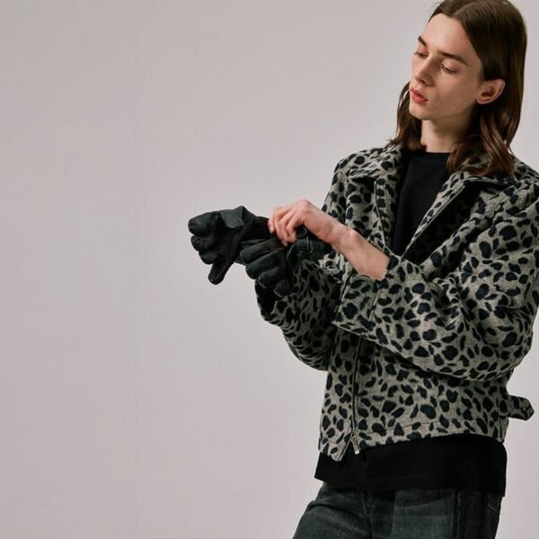 Leopard Print Jacket in Grey - Image 4