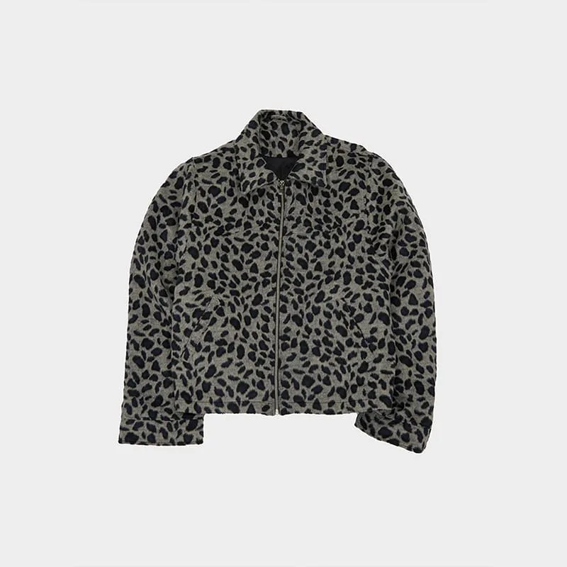 Leopard Print Jacket in Grey
