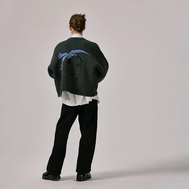Dove of Peace Cardigan Grey