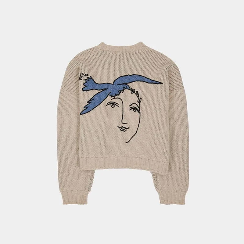 Dove of Peace Cardigan Beige