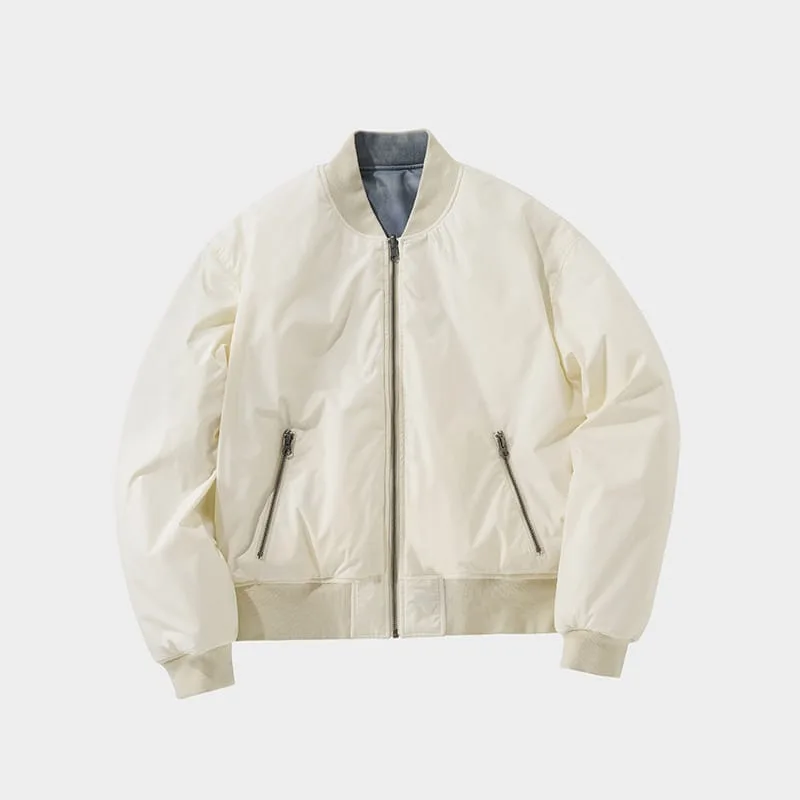 Heat Reactive Garment-Dyed MA1 Bomber Reversible Jacket
