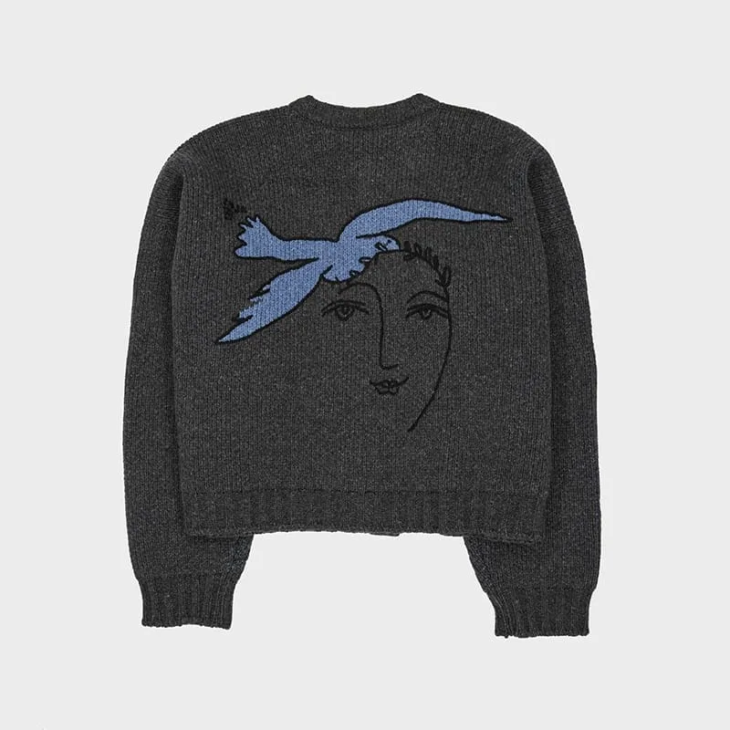 Dove of Peace Cardigan Grey