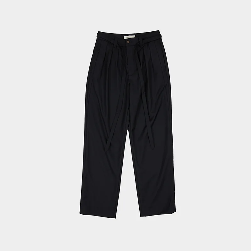Classic Pleated Trousers With Belt