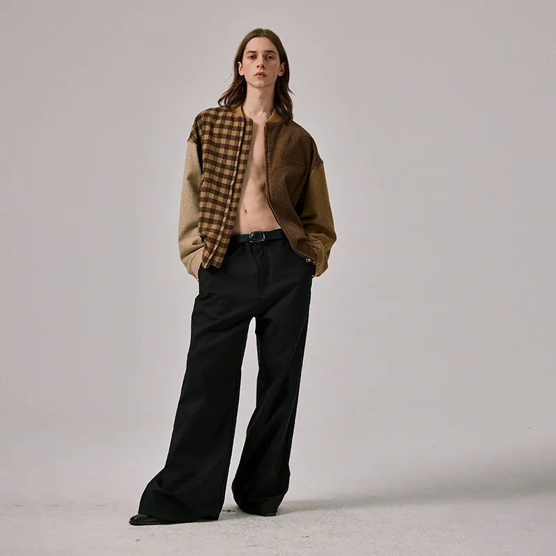 Color-Block Bomber Jacket in Brown Colorway