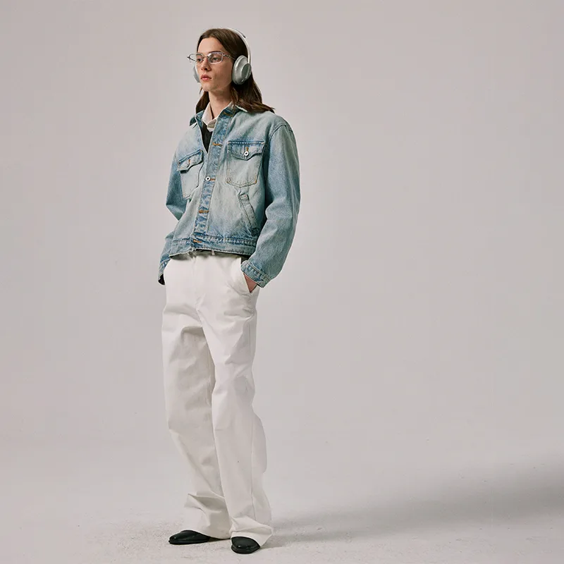 Cropped Oversized Denim Jacket