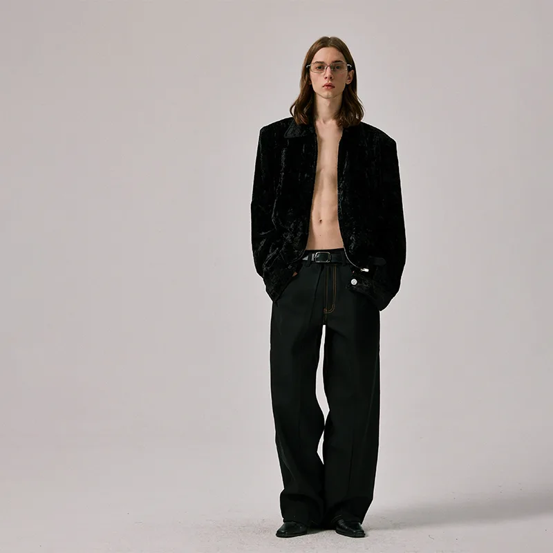 Reconstructed Trousers With Raw Edge