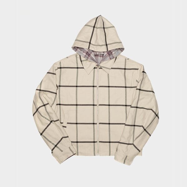 Reversible Plaid Jacket With Removable Hat