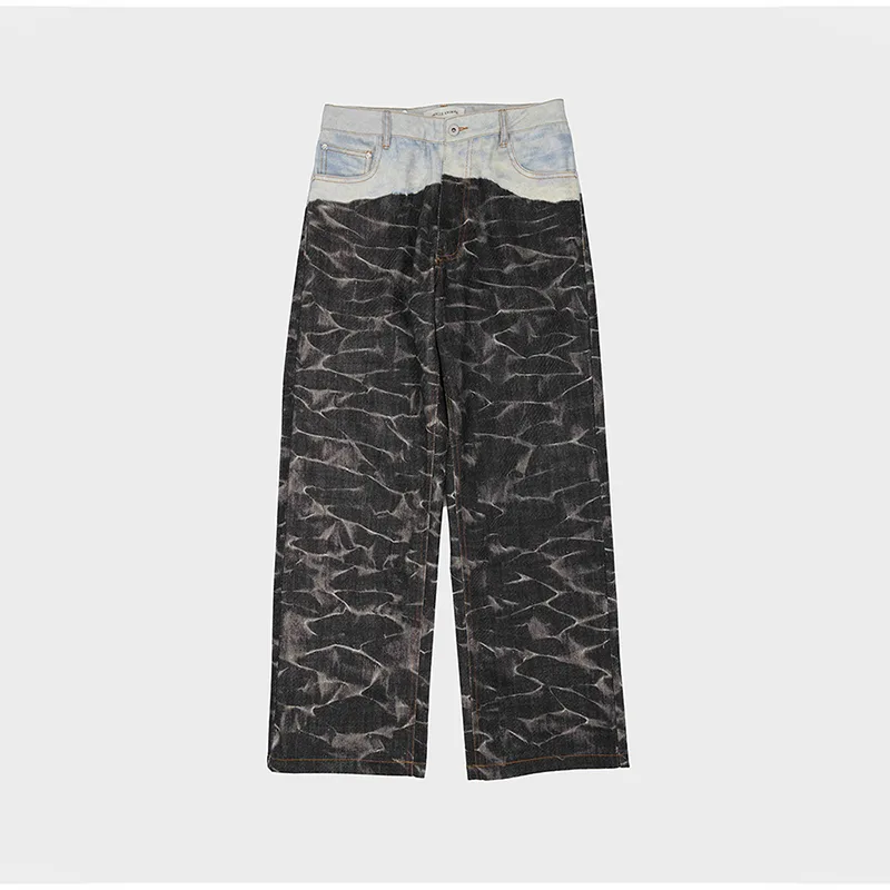 Straight-Leg Jeans in Digital Denim Print Type2